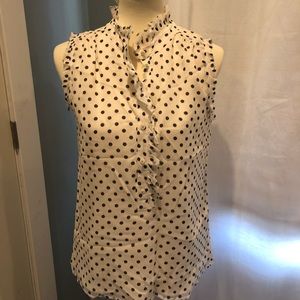J.Crew 100% Silk dot printed top